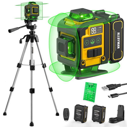 Alloyman 4D 16-Line Green Laser Level with Tripod